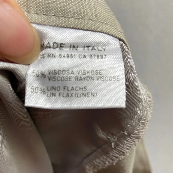 United  Colours of Benetton Made in Italy Linen blend high waisted pants Sz 42 - Picture 8 of 11